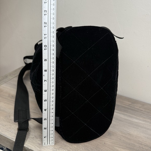 Vtg Banana Republic Backpack‎ Velvet Black Preppy Minimalist 90s Quilted NOS
